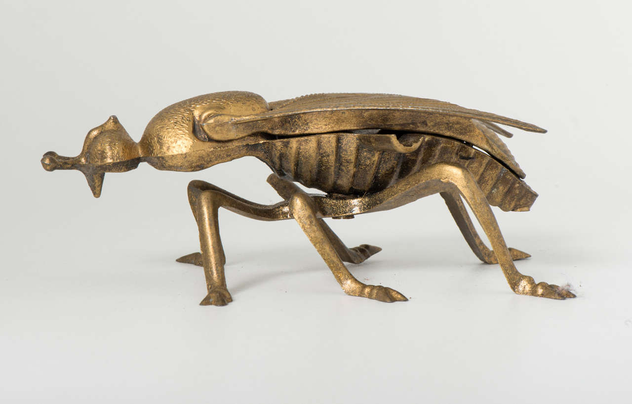 Gilt Metal Ashtray in the Shape of a Bee 2