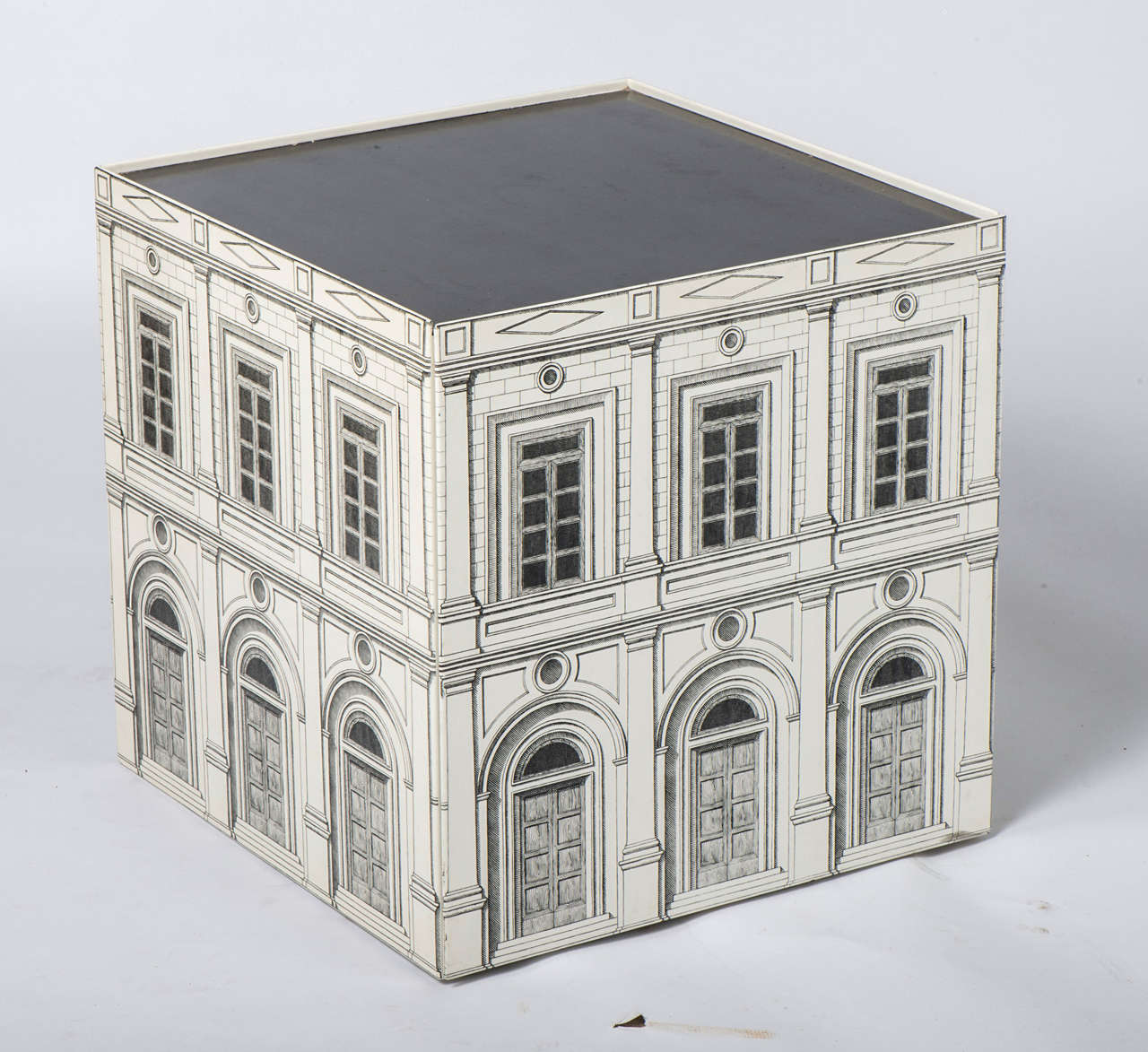 Late 20th Century Atelier Fornasetti Cube “Architettura” Occasional Table