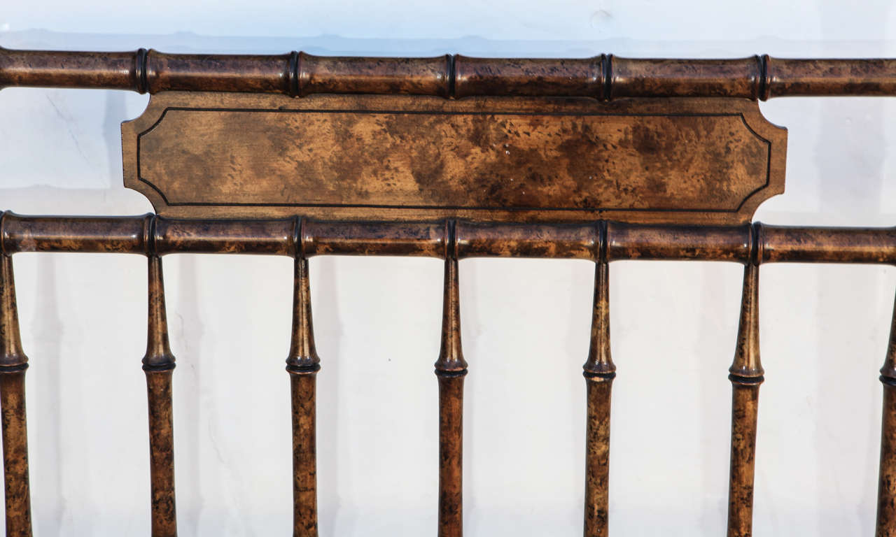 Hollywood Regency Chinoiserie Faux Bamboo Headboard In Good Condition For Sale In South Pasadena, CA