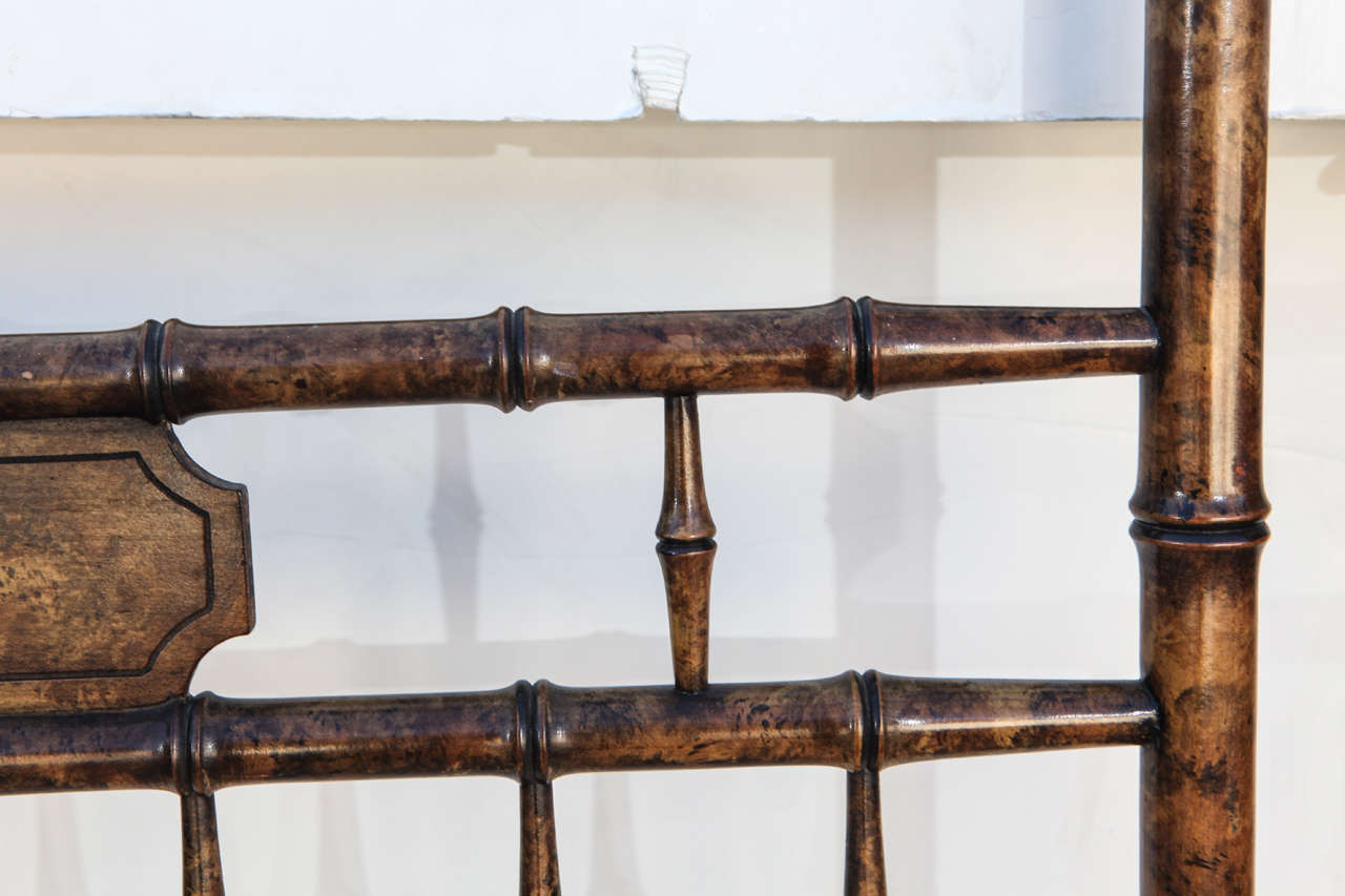 Hollywood Regency Chinoiserie Faux Bamboo Headboard For Sale at 1stDibs
