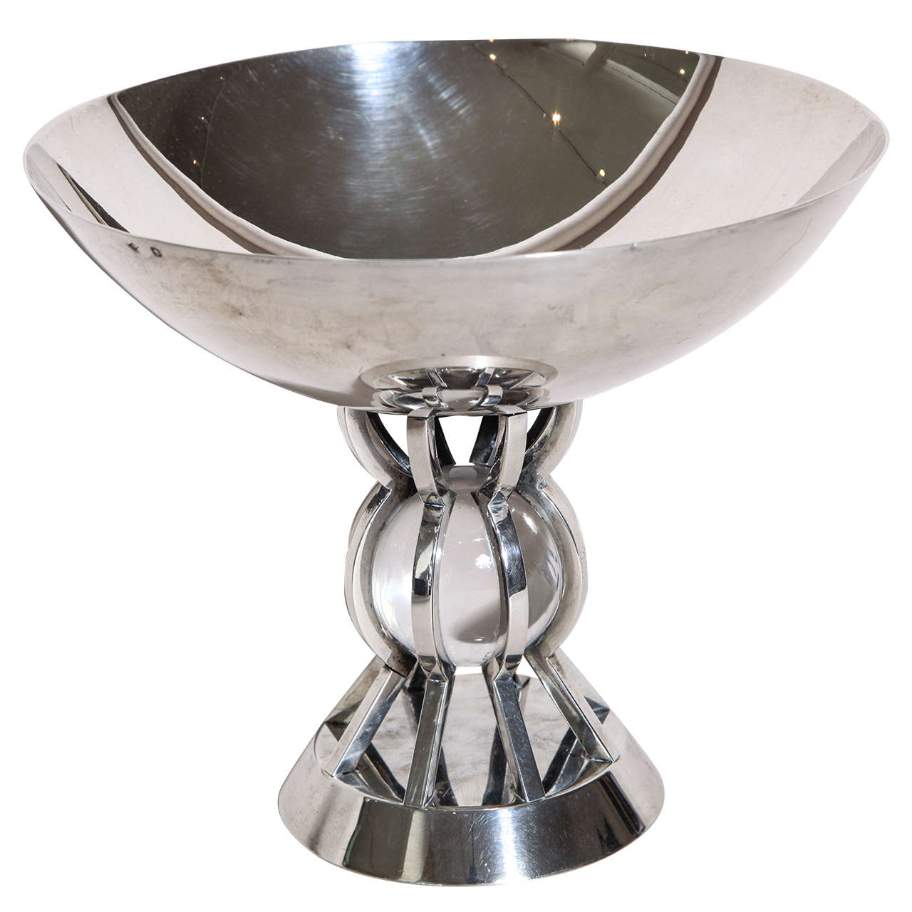 Jean Puiforcat Rare French Art Deco Sterling Silver Coupe For Sale