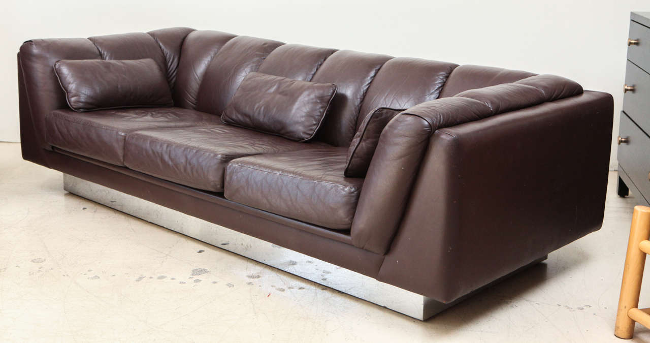 Milo Baughman leather sofa.