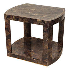 Tessellated Shell Side Table with Brass Inlay by Maitland-Smith