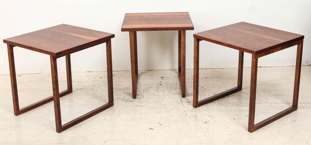 Mid-20th Century Set of Three Nesting Tables by Jorgen Baekmark