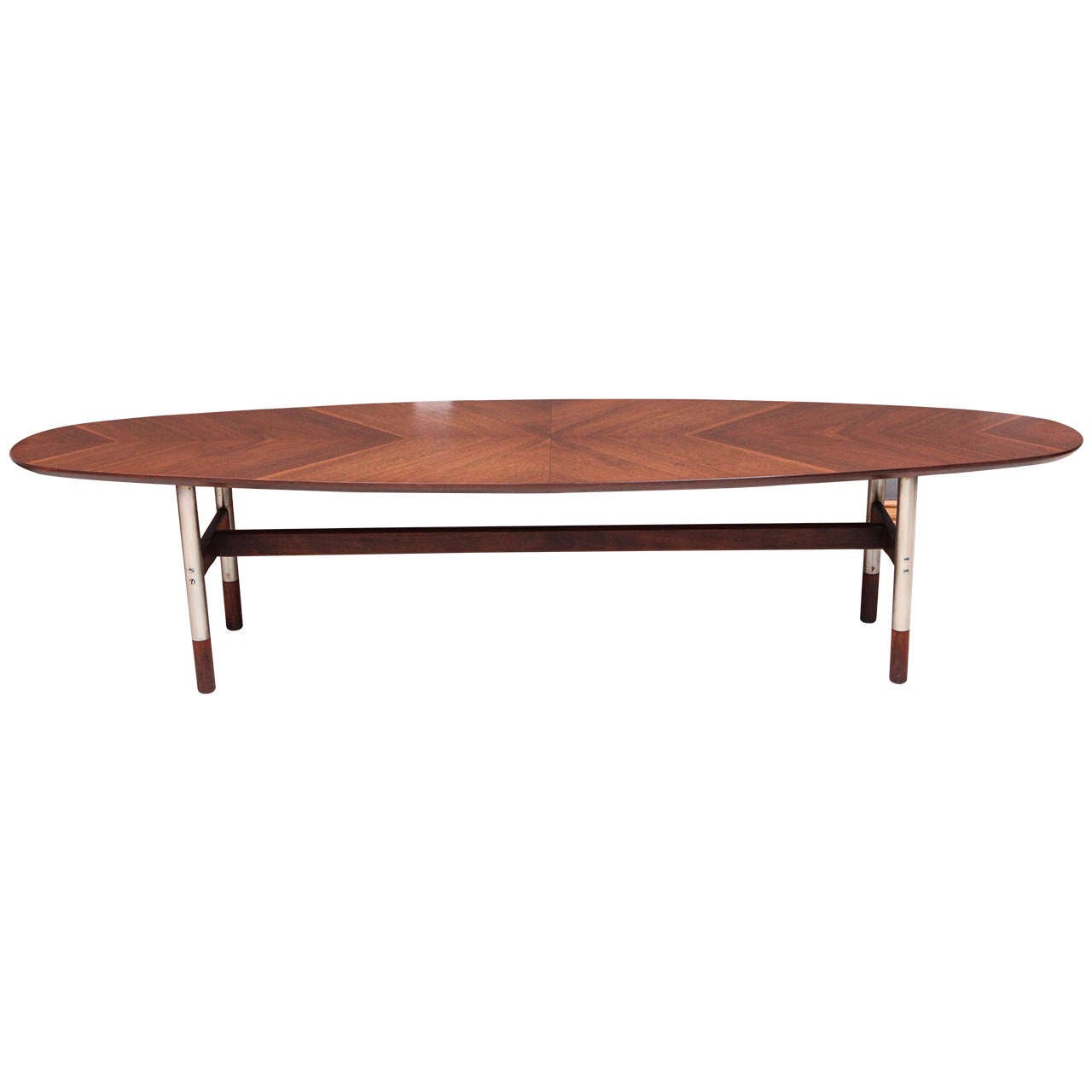 Teak and Stainless Steel Surfboard Table by Arne Vodder