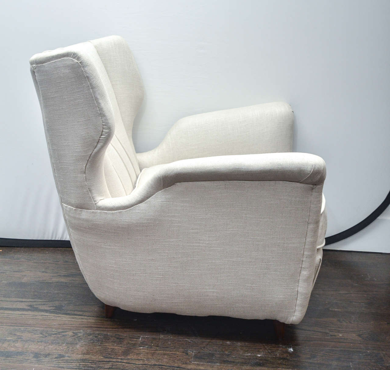 20th Century 1950s Upholstered Club Chairs in Gio Ponti Style For Sale