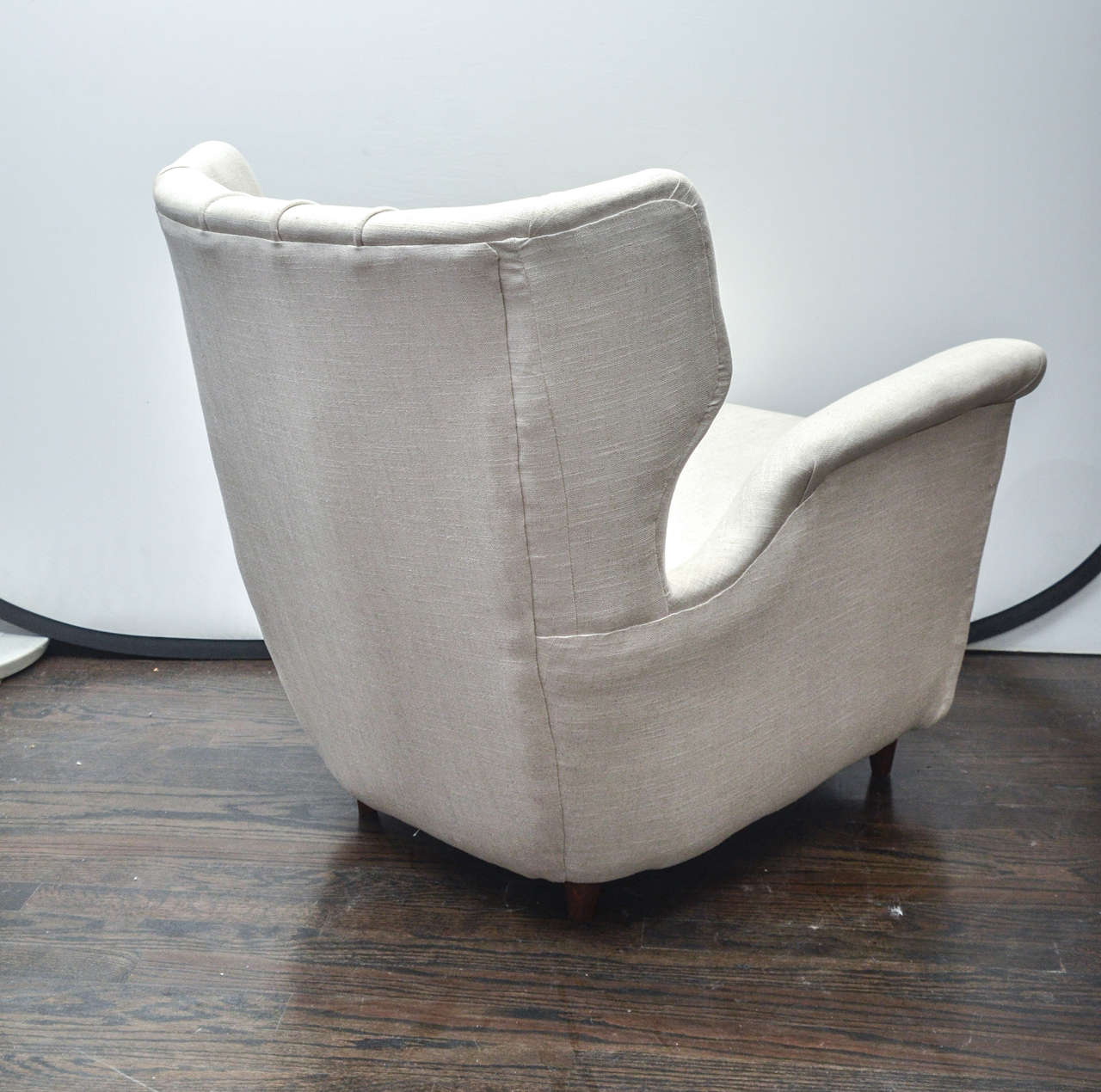 1950s Upholstered Club Chairs in Gio Ponti Style For Sale 1