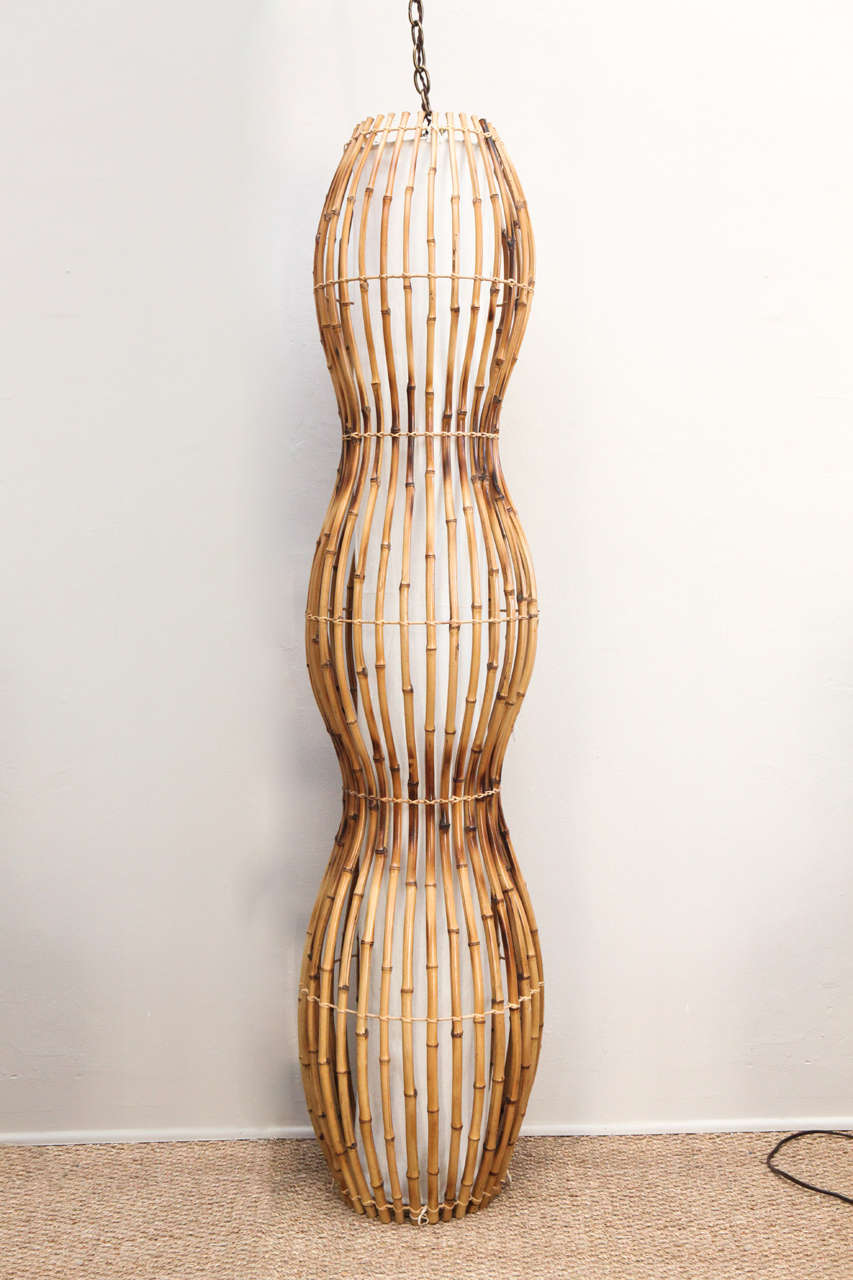 Tall Bamboo Hanging or Standing Light Fixture at 1stDibs tall light