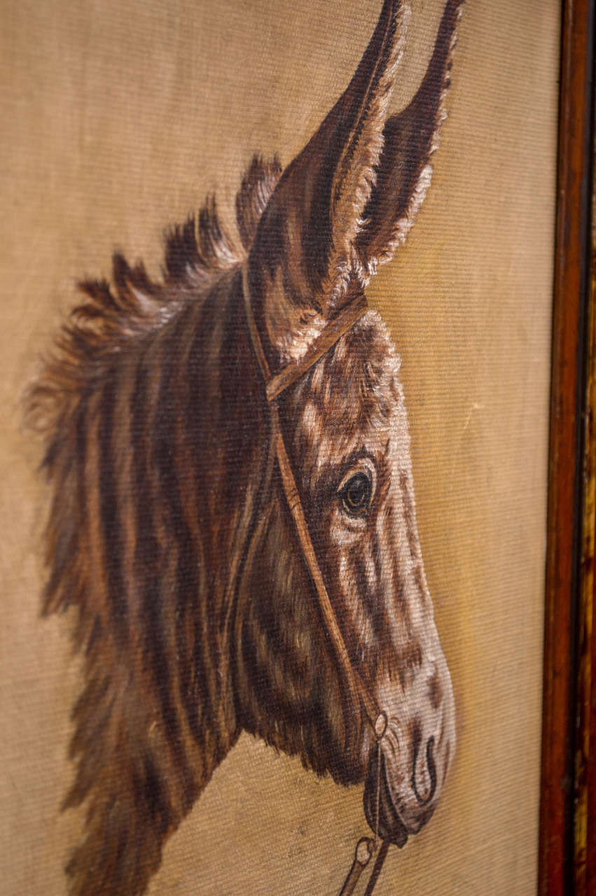 Toile Portrait de âne de la fin du XIXe siècle en vente