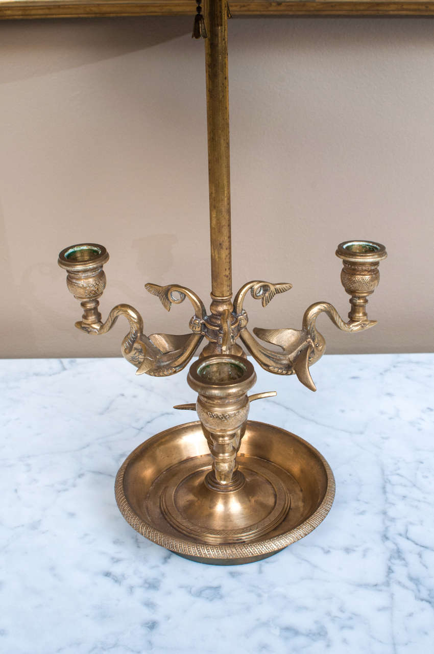 Louis XVI 2-Light Brass Bouillotte (Gaming) Lamp, France, Circa:1930 For Sale
