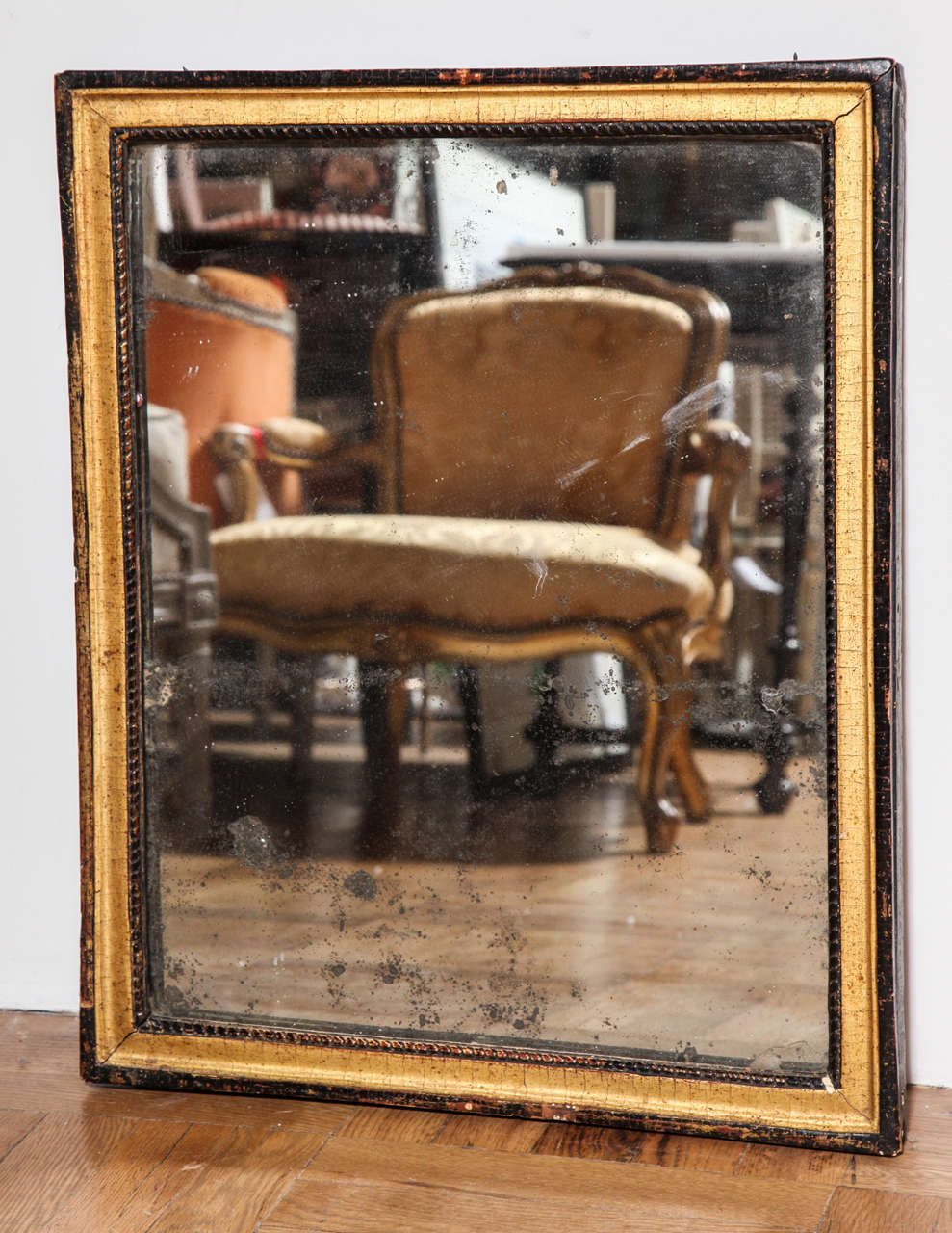 A Carved and Parcel Gilt Mirror. France c. 1850 For Sale 1