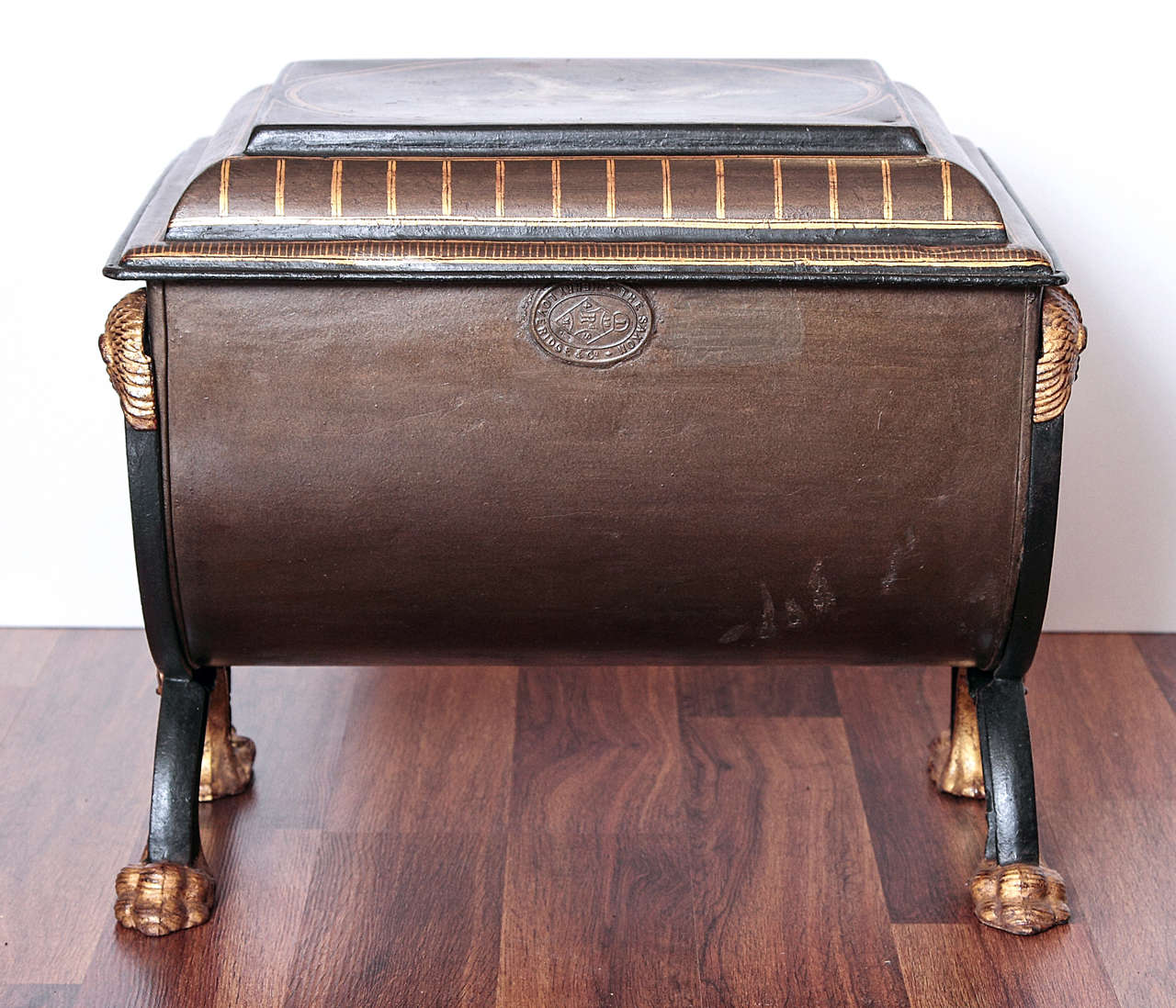 Rectangular Coal Hod 19th c English coal hod by Henry Loveridge and company London For Sale ...