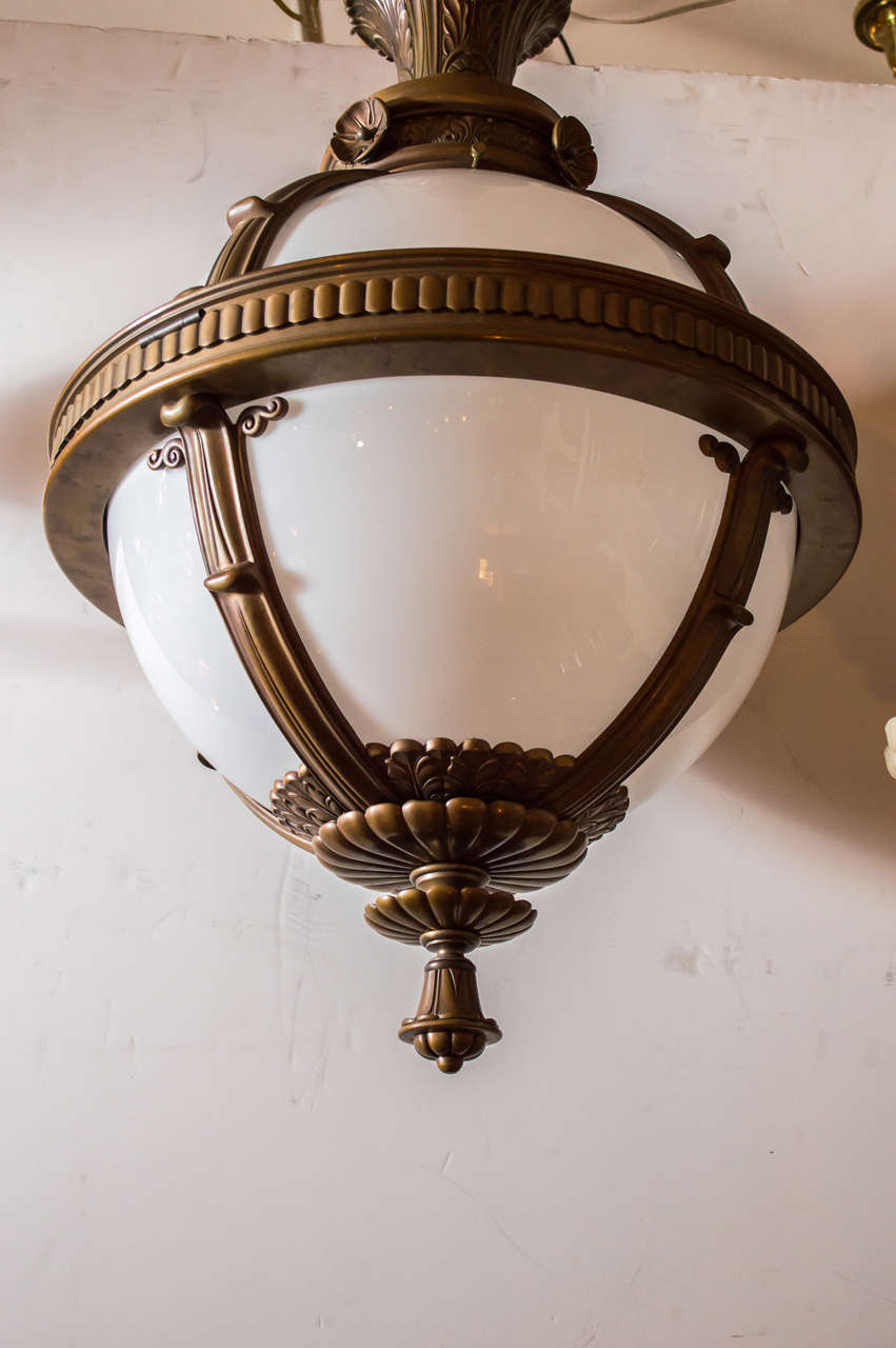 Early 20th Century Monumental Pendant Globe or Orb from Railroad Station, circa 1920s