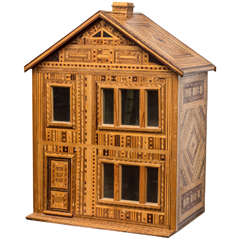 Retro Folk Art Marquetry Doll House