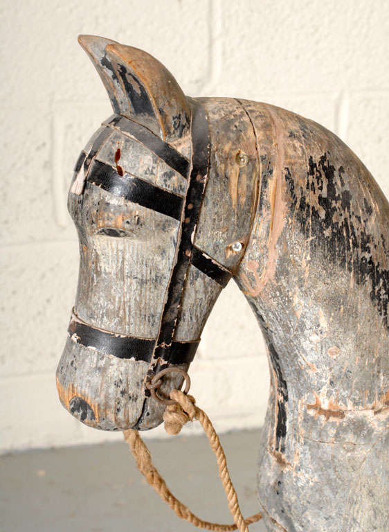 Folk Art Wooden Horse at 1stDibs