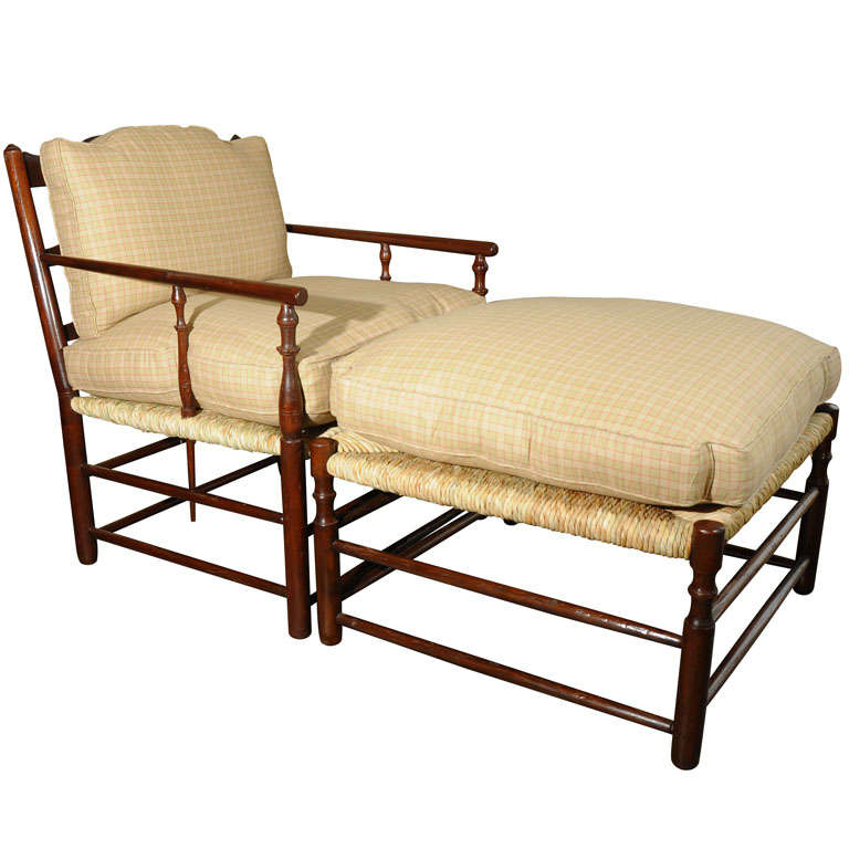 Provencal Chair And Ottoman For Sale