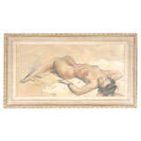Oil On Canvas Of A Voluptuos Female Nude