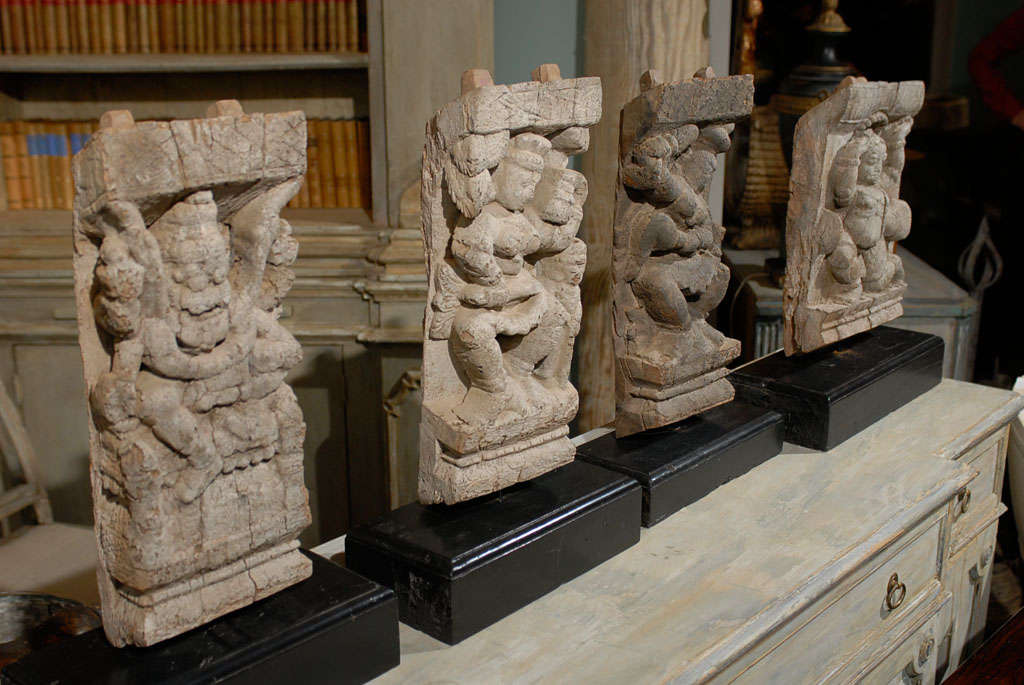 19th Century Hindu Temple Fragments from India Mounted on Bases For Sale 3