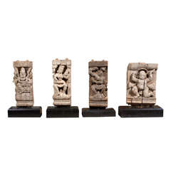 19th Century Hindu Temple Fragments from India Mounted on Bases 3