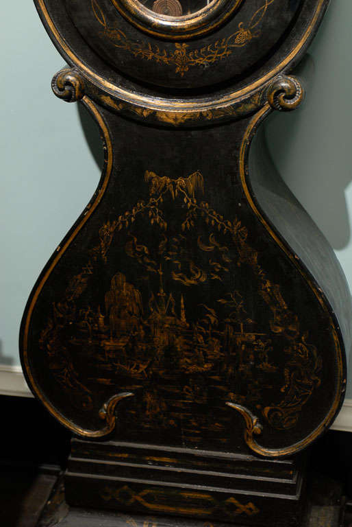 19th Century Black Fryksdahl Swedish Tall Clock 2