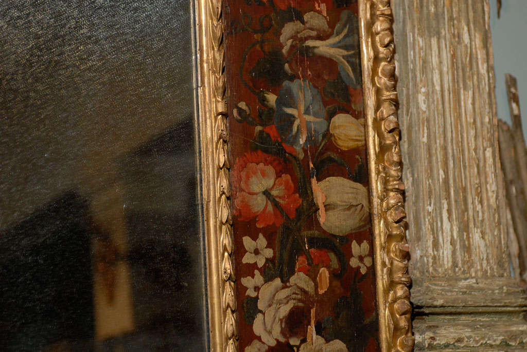 Wood Early 18th Century Painted Mirror