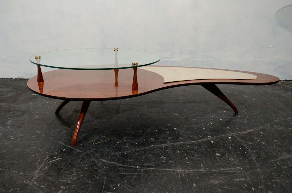 Rare Biomorphic Walnut Cocktail Table For Sale 5