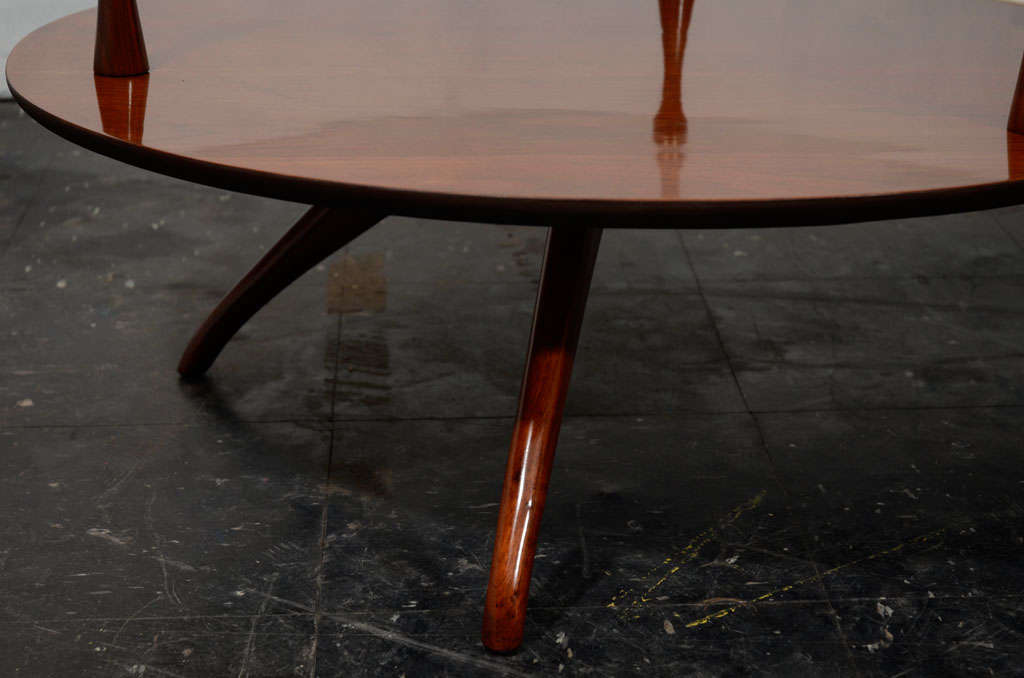 Rare Biomorphic Walnut Cocktail Table For Sale 2