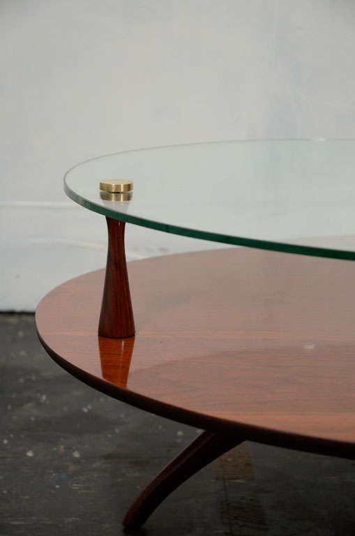 Rare Biomorphic Walnut Cocktail Table For Sale 3