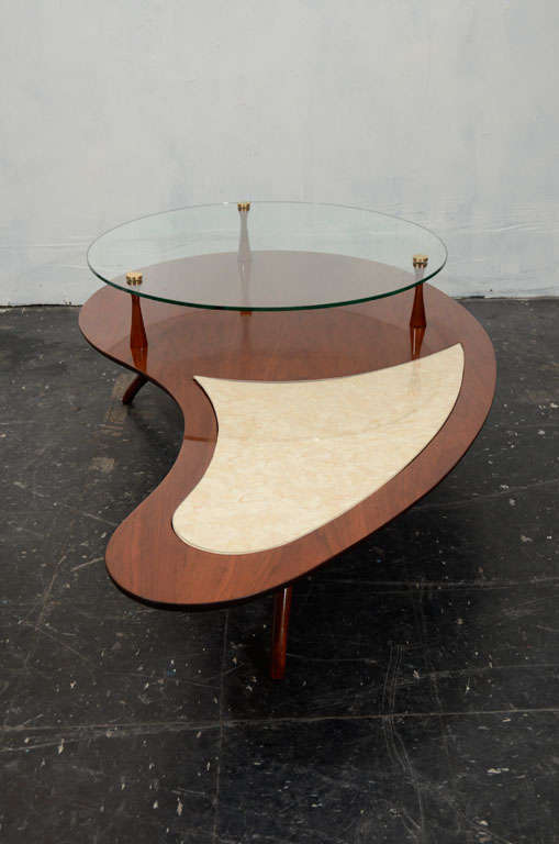 Rare Biomorphic Walnut Cocktail Table For Sale 4