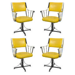 Set of Four Swivel Aluminium Chairs
