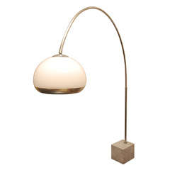 Arc floor lamp by Guzzini in marble and chrome, plastic