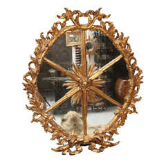 Large Wood Carved Rococo Style Wall Mirror