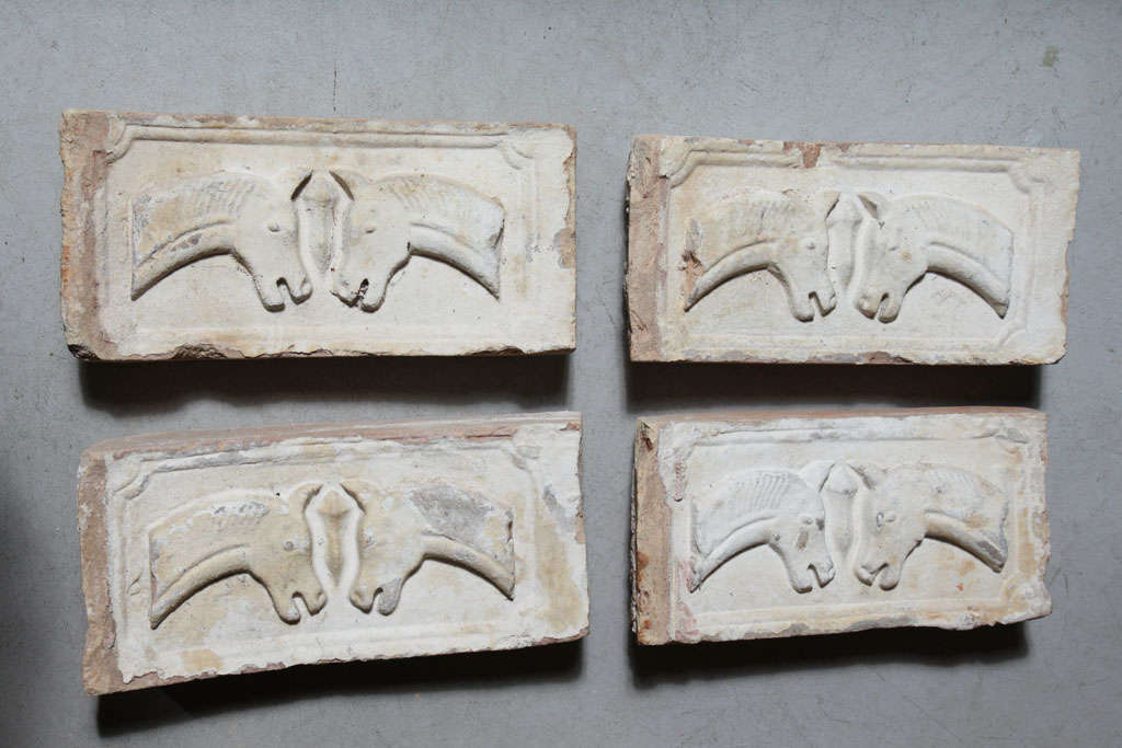 Set of Four Limestone Equestrian Blocks