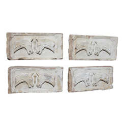 Set of Four Limestone Equestrian Blocks