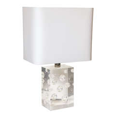 Bubbles in Lucite Table Lamp Bubbles in Lucite Table Lamp