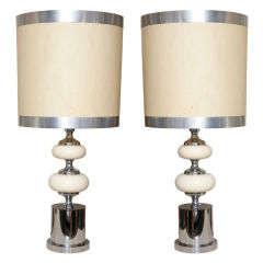 Vintage Pair of Atomic Design Table Lamps