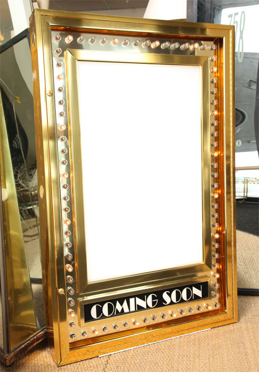 This salvaged vintage marquee box FULLY functional and sequence illuminated lights makes this a perfect option for movie afficionados.  A bit of Hollywood Glamour and History!