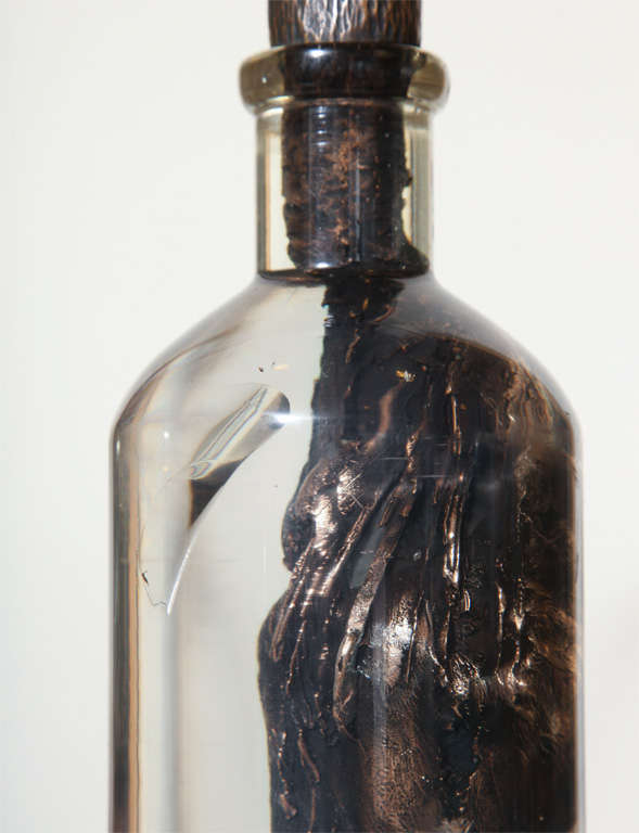 Verre Valeriano Trubbiani - Oiseau dans une bouteille - Sculpture signée en vente