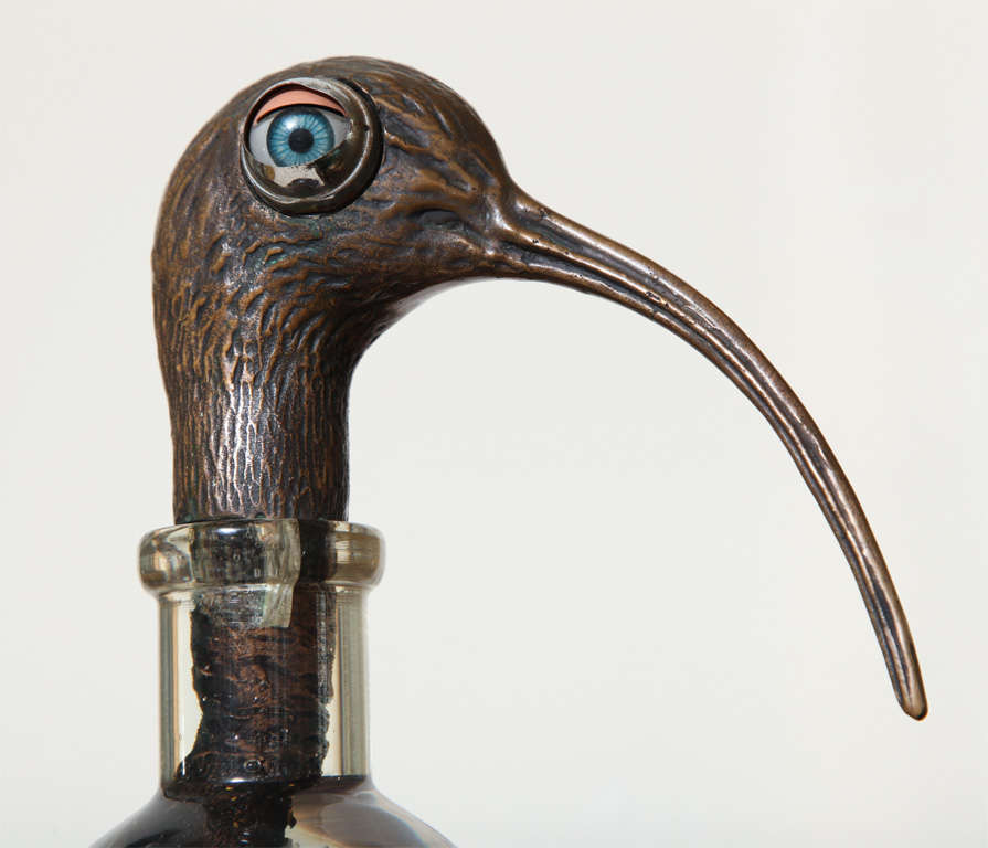 Valeriano Trubbiani Bird in a Bottle Sculpture (signed) For Sale 5