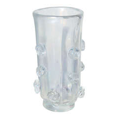 Très grand vase irisé de Murano (signé)