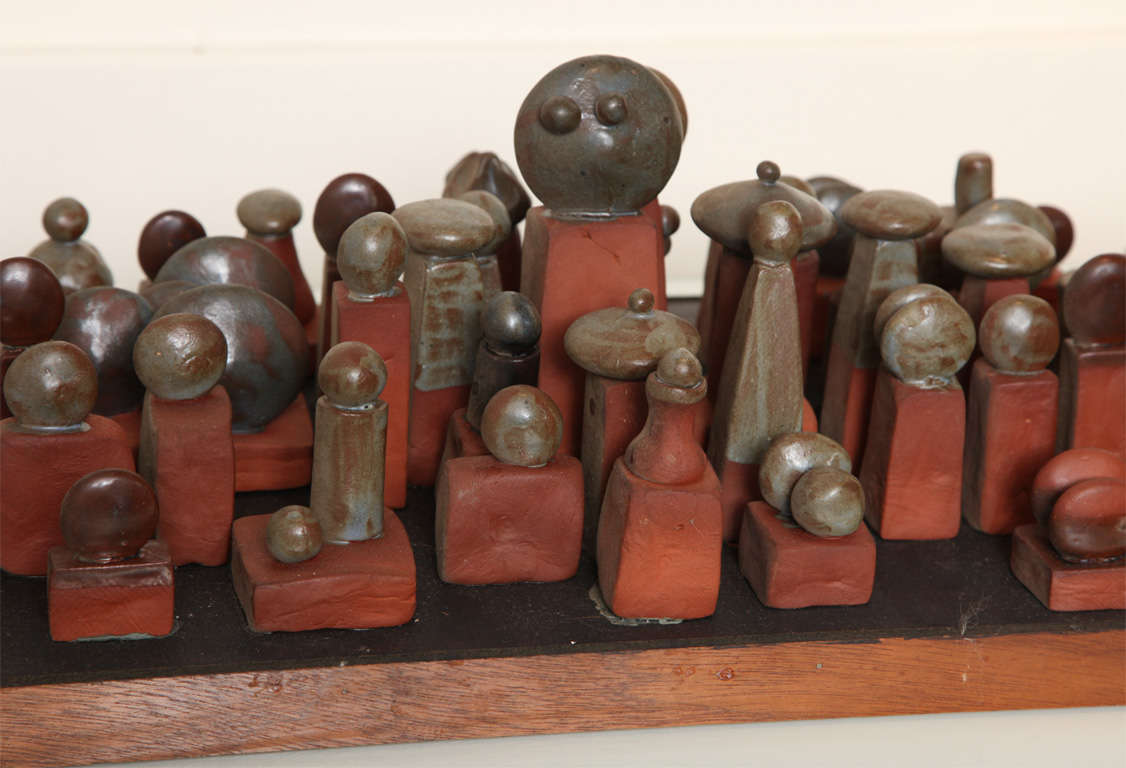 Ceramic City Skyline Sculpture on WallMounted Platform at 1stDibs