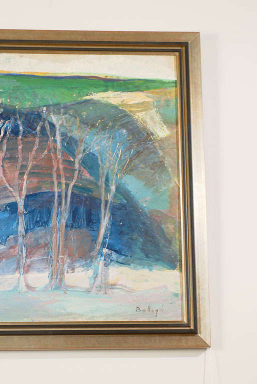 Hungarian Painting of Trees by Imre Ballago  For Sale