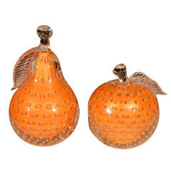 Pair Of 1960 Murano Fruit Bookends