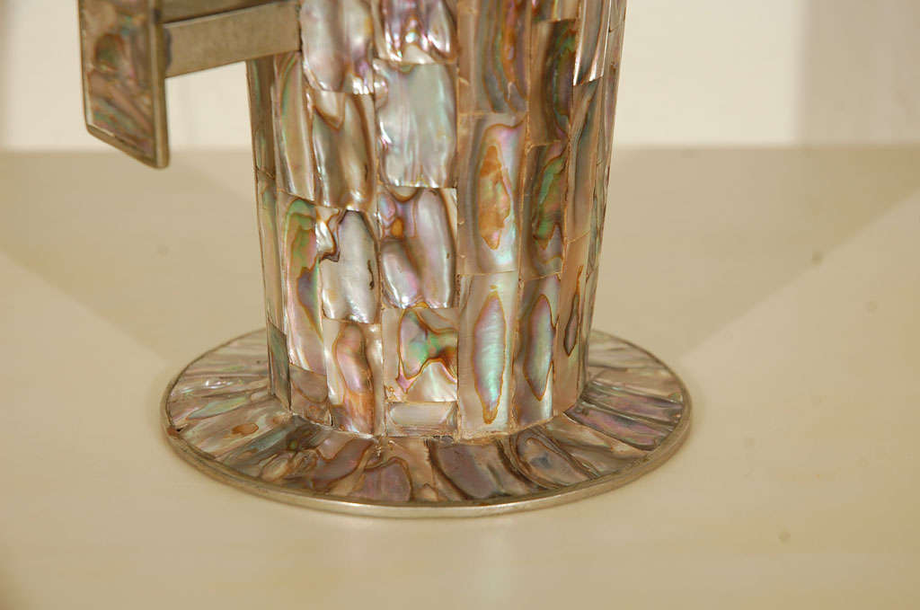 20th Century Vintage Mexican Mother of Pearl Pitcher