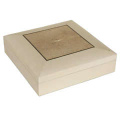Lidded Box in Dyed Parchment & Shagreen with Ivory