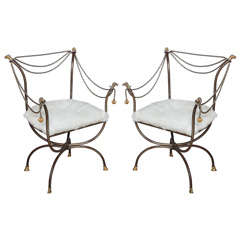 Glamorous Pair of Italian Campaign Chairs