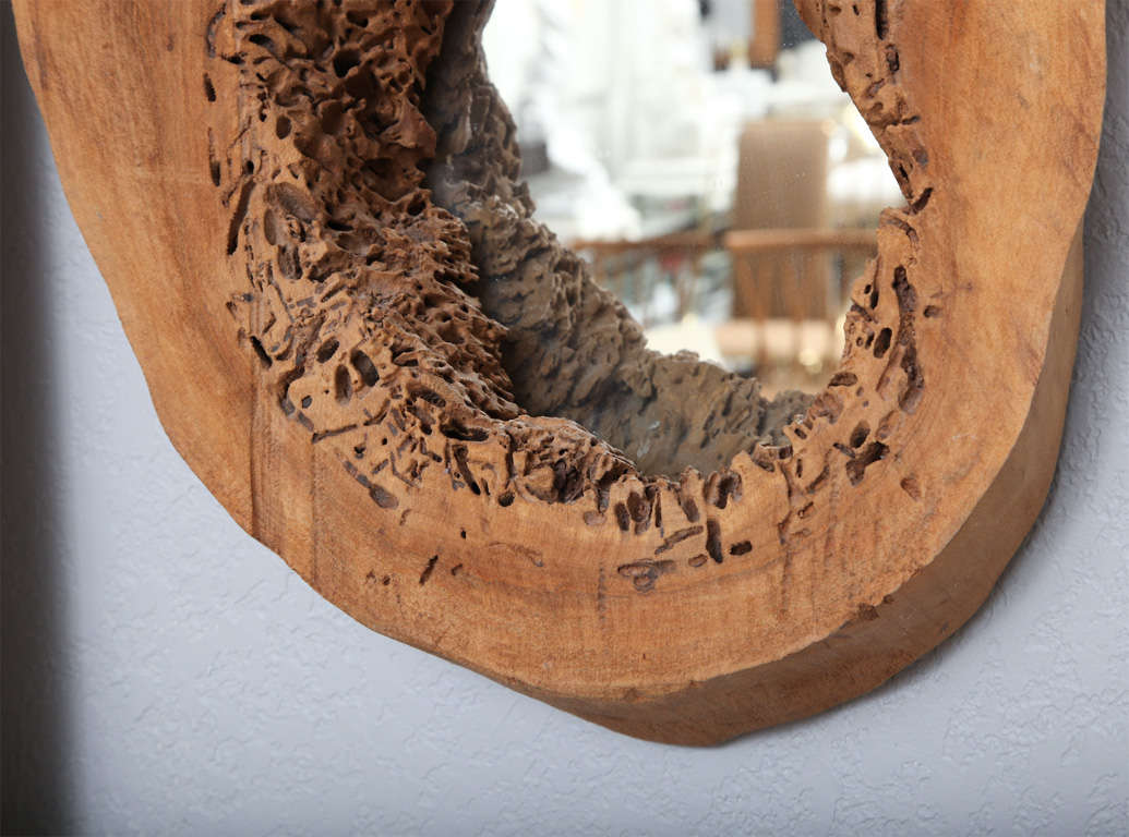 wood slice mirror