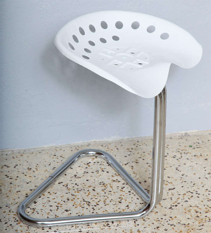 American White Powder-Coated Tractor Seat Stool