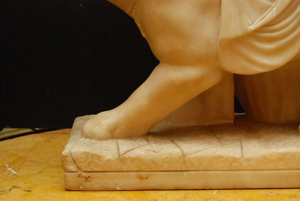 Italian Grand Tour Alabaster Figure of Ariadne after Johann Heinrich von Dannecker For Sale