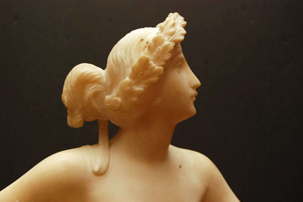 Grand Tour Alabaster Figure of Ariadne after Johann Heinrich von Dannecker For Sale 1